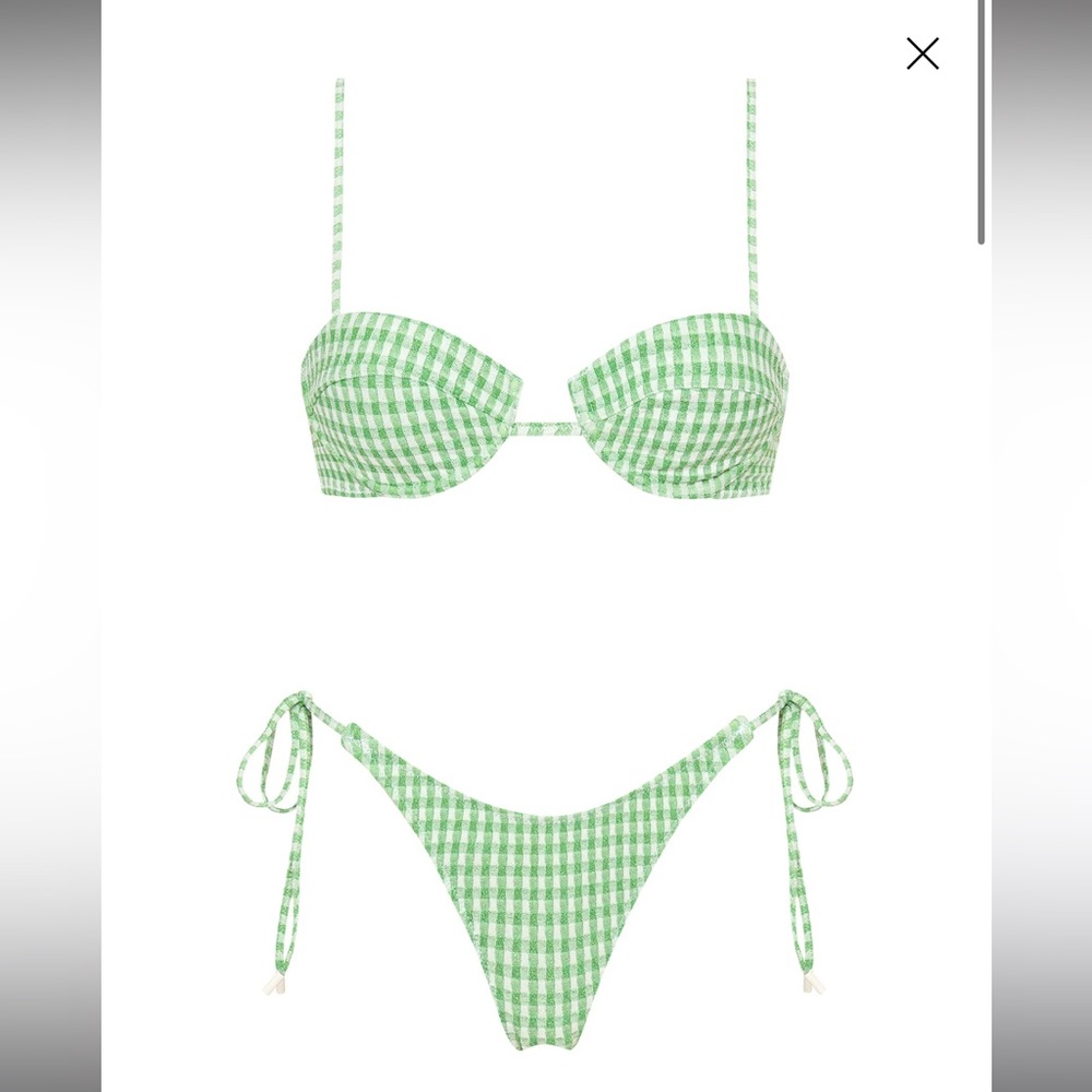 Green gingham Triangl bikini set